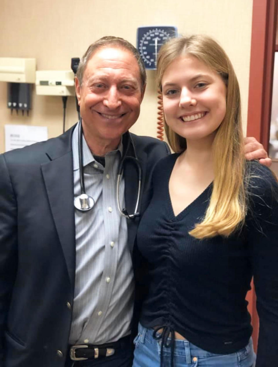 Olivia Goodreau with doctor (Courtesy Olivia Goodreau)