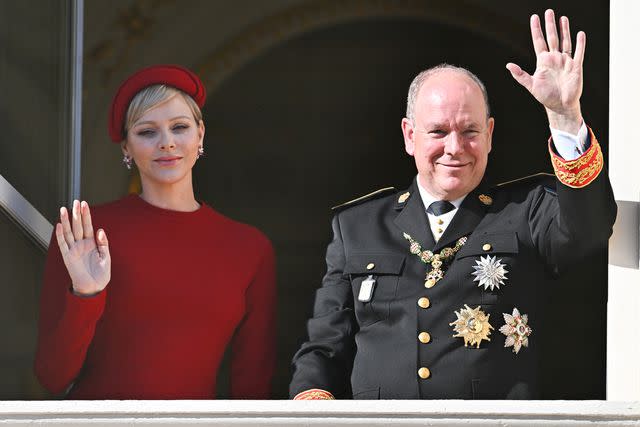<p>Stephane Cardinale - Corbis/Corbis via Getty </p> Princess Charlene of Monaco and Prince Albert II of Monaco