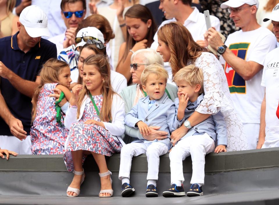 Roger Federer’s four children at Wimbledon in 2017 (Adam Davy/PA) (PA Archive)