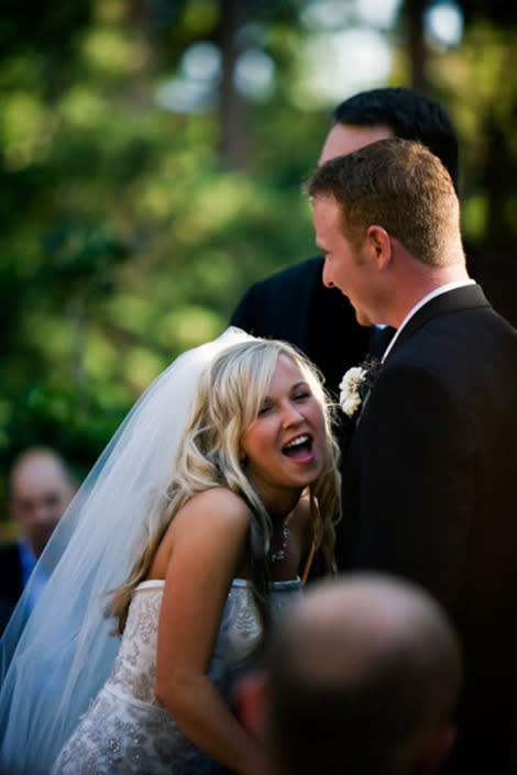 We love this bride's enthusiasm during her vows!