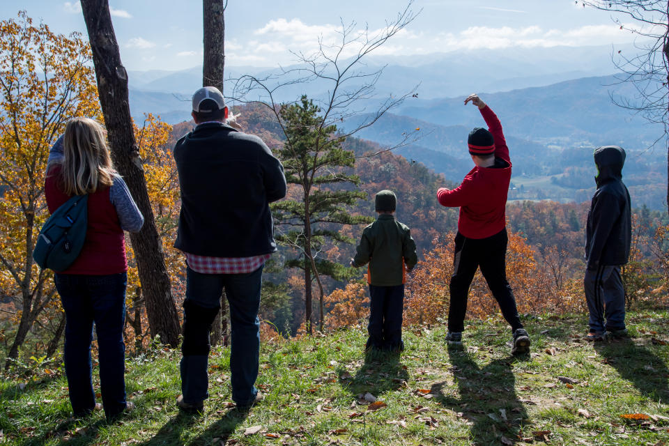 After five decades of construction the Foothills Parkways Missing Link is seen with views of the Great Smoky Mountains National Park are seen in Tennessee, United States on November 10, 2018. The road links a 16 miles stretch connecting Walland and Wears Valley (Photo by Patrick Gorski/NurPhoto via Getty Images)