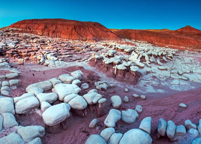 Sandstone rock formations in the expansion lands of Petrified Forest National Park