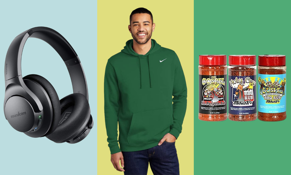 headphones, hoodie, bbq rub