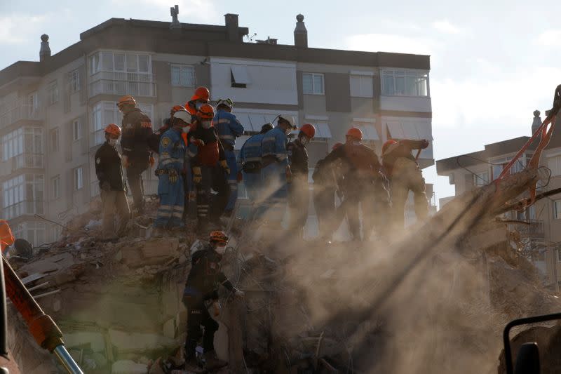 Rescue operations after earthquake in Izmir