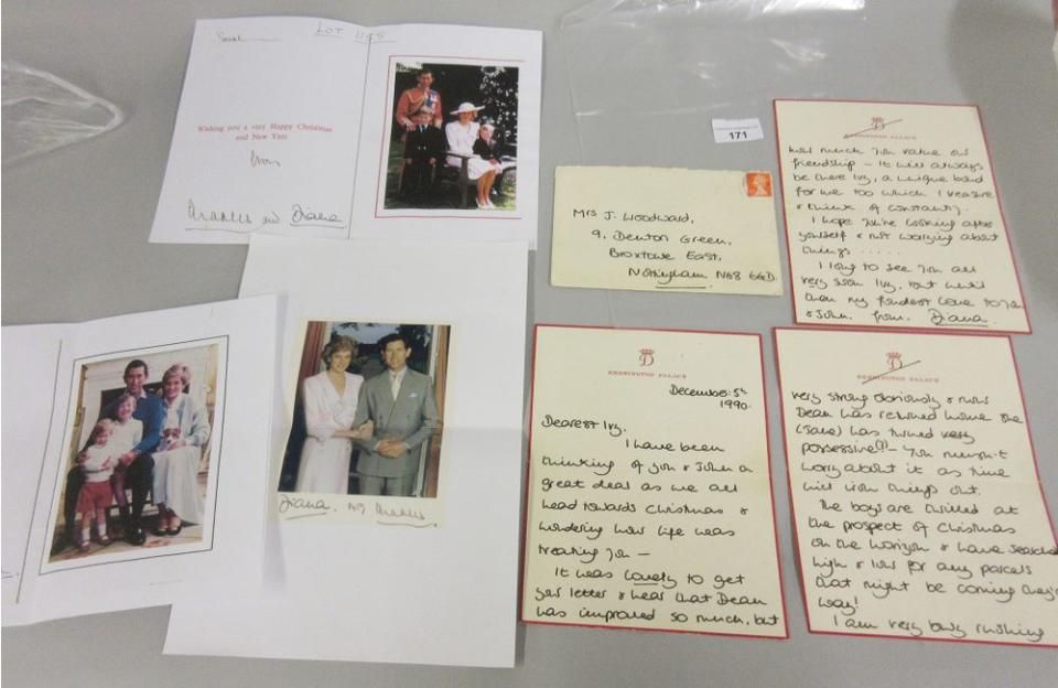 Princess Diana thank you notes up for auction | LawrencesAuctioneers/BNPS