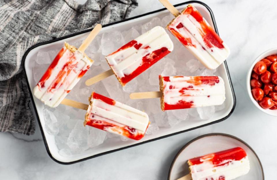 Tart Cherry Cheesecake Popsicles