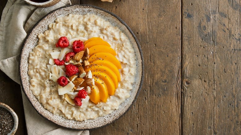 oatmeal with coconut and fruit