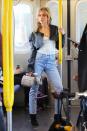 Kristin Cavallari shoots for her Uncommon James fall campaign on a N.Y.C. subway on Thursday.