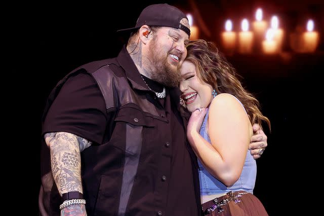 <p>Amy Sussman/Getty </p> Jelly Roll and his daughter at Stagecoach