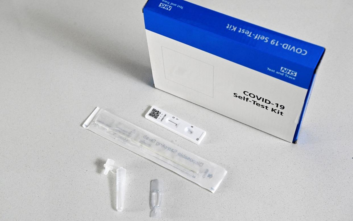 An NHS Covid self-test kit containing a lateral flow test - Ben STansall/AFP via Getty Images