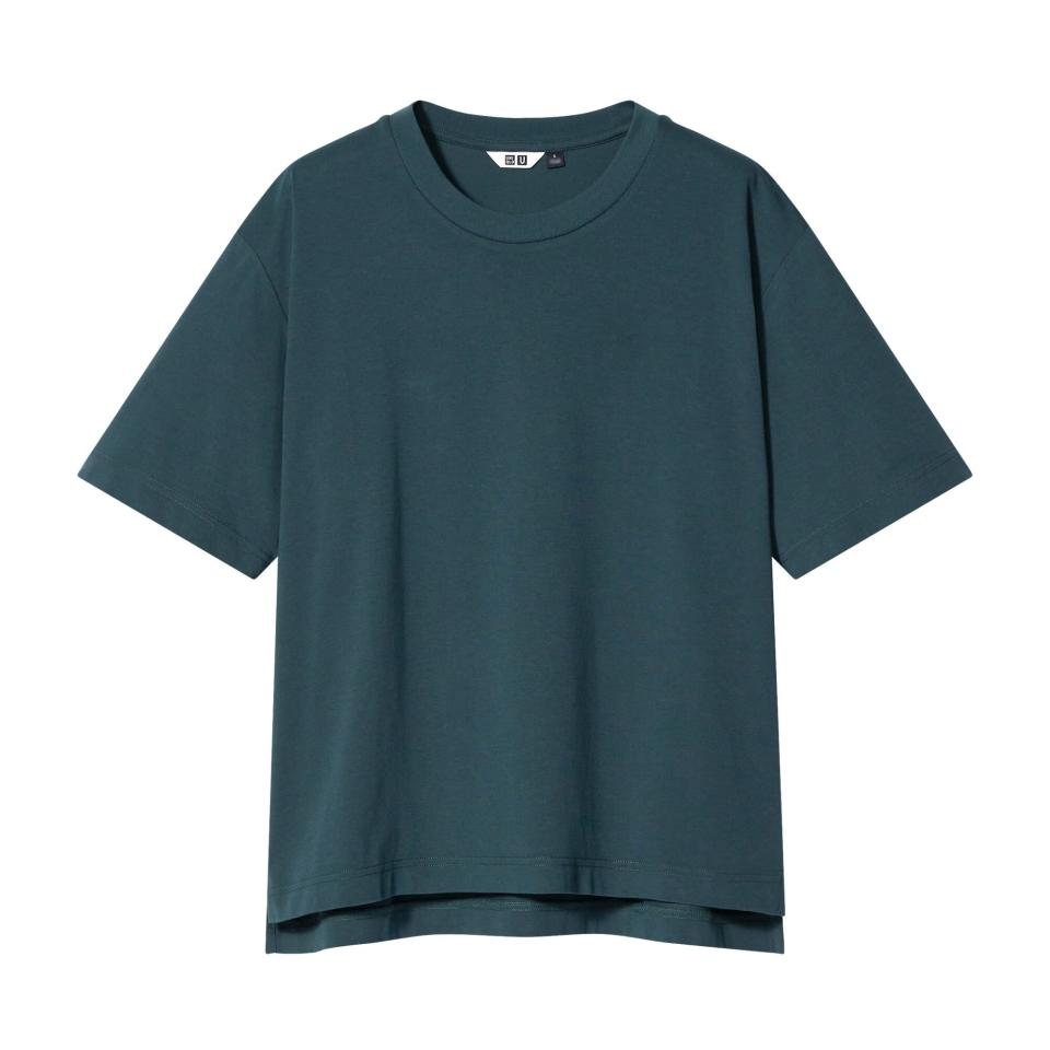 Uniqlo Women U AIRism Cotton Oversized Crew Neck T-Shirt