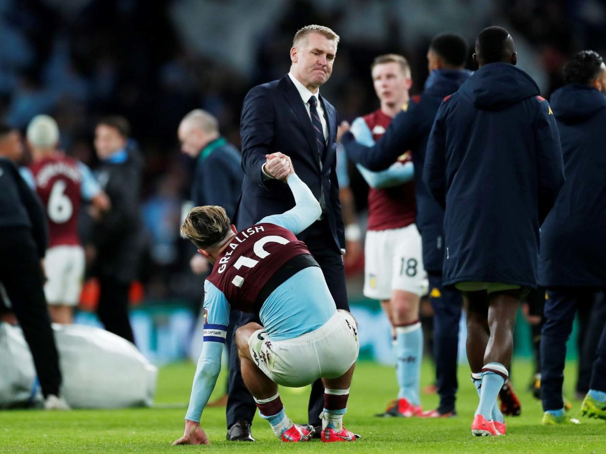 Aston Villa manager Dean Smith pulls up captain Jack Grealish: Reuters