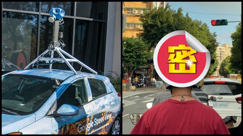 有民眾在台北街道看見1名機車騎士，頭上插滿行車紀錄器，讓網友笑稱宛如「Google街景車」。（組合圖／翻攝自pixabay與爆廢公社公開版）