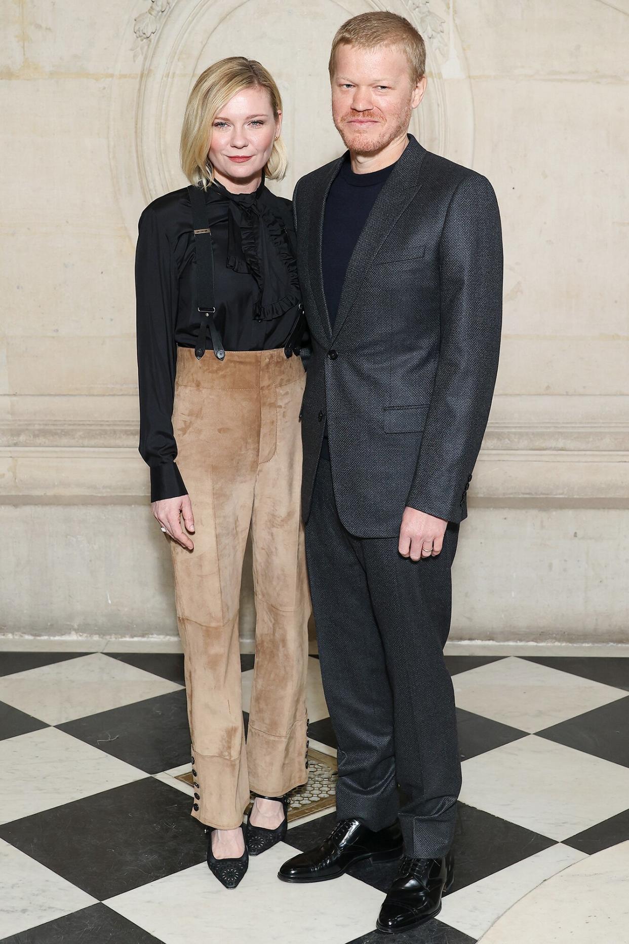 Kirsten Dunst and Jesse Pelmons attend the Christian Dior Haute Couture Spring Summer 2023 show as part of Paris Fashion Week on January 23, 2023 in Paris, France.