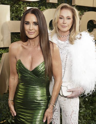 <p>Todd Williamson/NBC via Getty </p> Kyle Richards (left) and Kathy Hilton