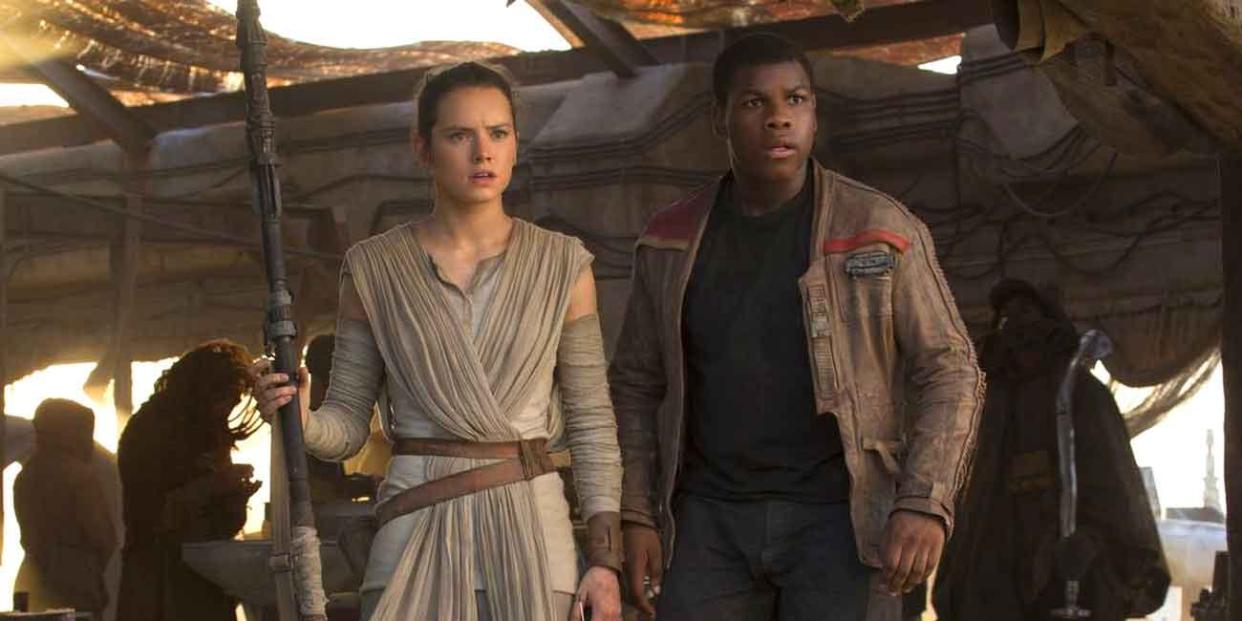 Daisy Ridley and John Boyega in The Force Awakens