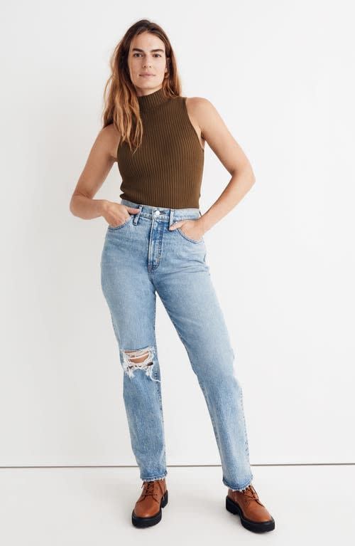 Straight Leg Stretch Cotton Jeans