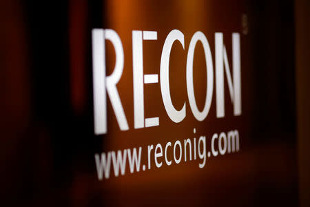 A sign of Recon Group, whose chairman agreed to buy English soccer club Aston Villa, is seen at its office in Beijing, China May 19, 2016. REUTERS/Damir Sagolj