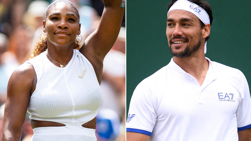 Serena Williams copped a bigger fine than Fabio Fognini, which hasn't gone down well. Image: Getty