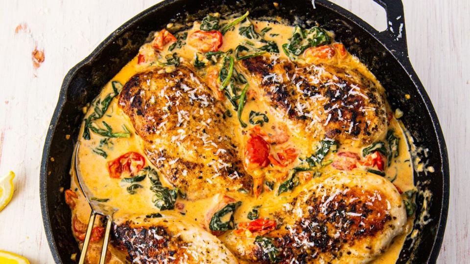 creamy tuscan chicken delishcom