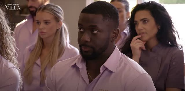 <p>Hulu/ Youtube</p> Andre Mitchell in "Vanderpump Villa" season 1 teaser