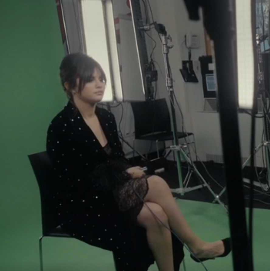 selena sitting for the interview