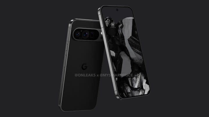 Leaked render of Google Pixel 9 Pro by OnLeaks and MySmartPrice.