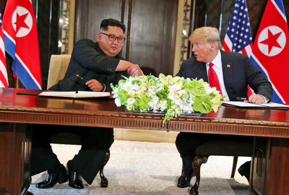 In the first summit meeting between the leaders of the United States and North