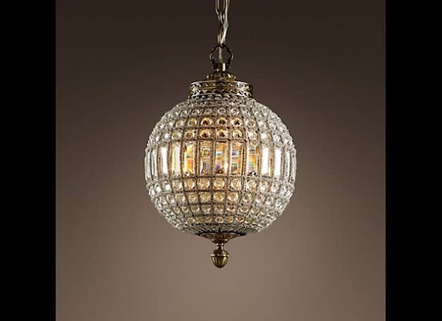 19th-century Casbah small crystal chandelier, $475, by <a href="http://www.restorationhardware.com/catalog/product/product.jsp?productId=prod691025&categoryId=cat1701013" target="_hplink">Restoration Hardware</a>. 