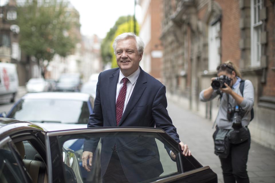 Brexit Secretary David Davis, leaves Millbank studios after a radio interview. (Photo by Dan Kitwood/Getty Images)