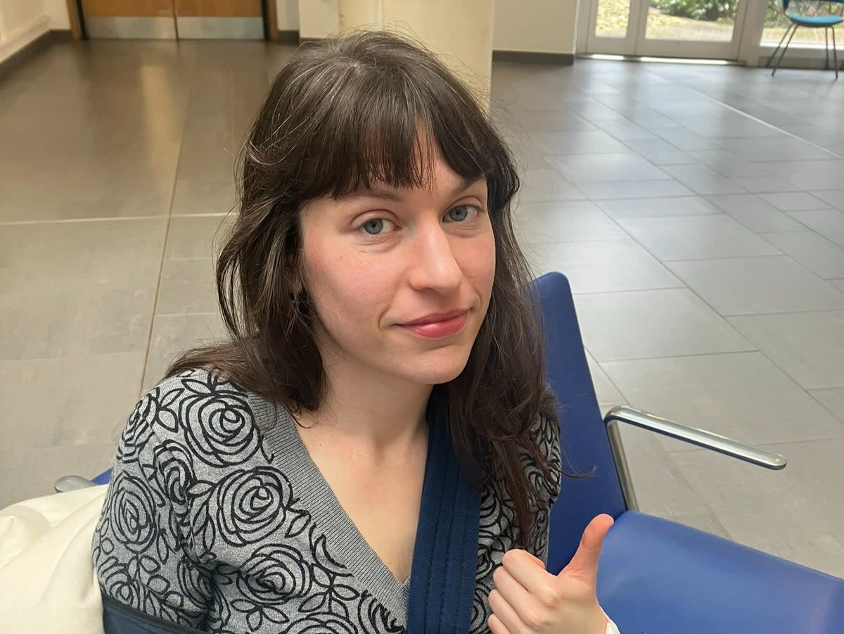 Green Party council candidate Danica Priest in hospital after a dog bit off the end of her finger as she posted a leaflet through a letterbox (Danica Priest)