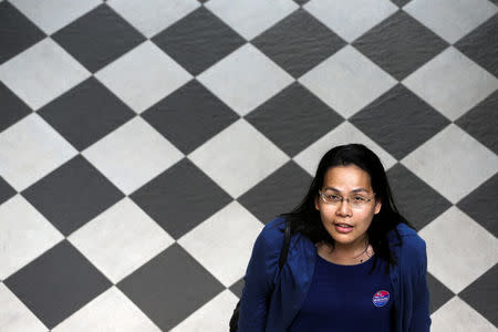 Nada Chaiyajit, a Thai transgender activist, 37, poses during an interview with the Thomson Reuters Foundation at a hotel in Bangkok, Thailand, November 28, 2016. Picture taken November 28, 2016. REUTERS/Athit Perawongmetha