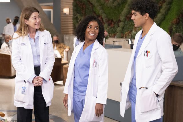 Liliane Lathan/ABC From left: Ellen Pompeo, Alexis Floyd and Nico Terho on "Grey's Anatomy"