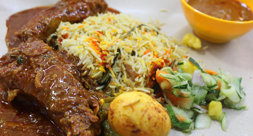 Pork Briyani available at Banana Leaf Pork Briyani. (Photo: Gabriel Choo / Yahoo Lifestyle Singapore)