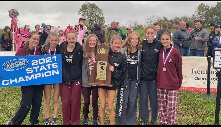 Assumption  won the 2021 Class 3A Championship after posting a score of 103 on Saturday, Oct. 30, 2021 at Bourbon County Cross Country Course in Paris, KY