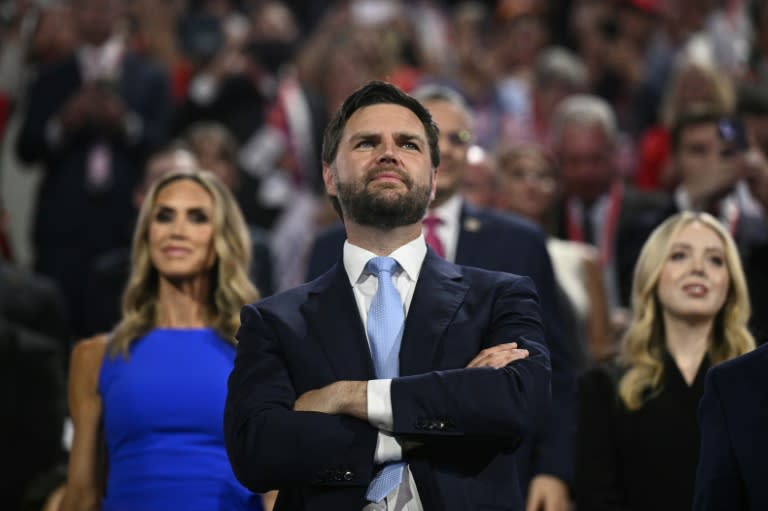 El senador por Ohio y compañero de fórmula de Donald Trump J. D. Vance en Milwaukee, Wisconsin, Estados Unidos, el 15 de julio de 2024 (Brendan SMIALOWSKI)