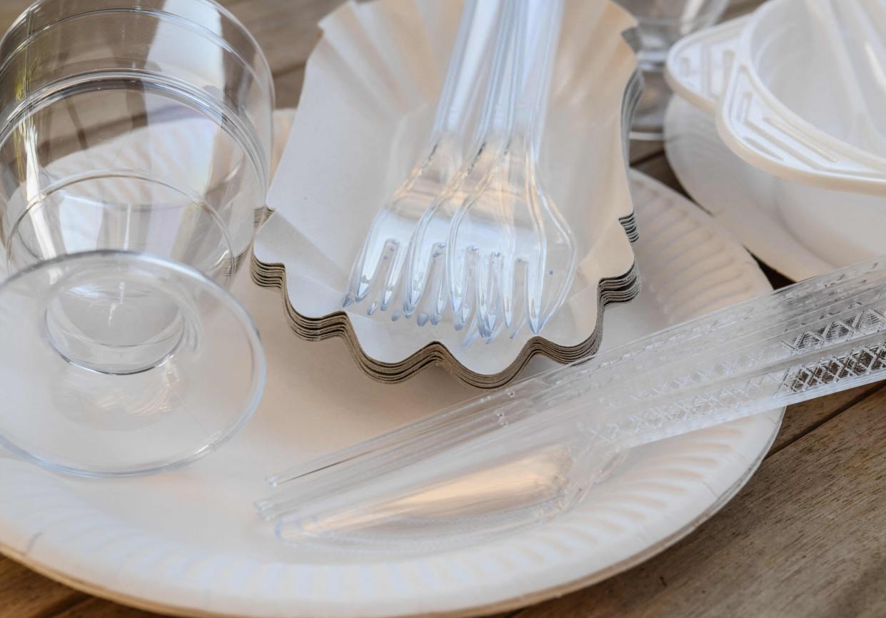 Plates, cutlery, cups and cotton swabs are among the single-use plastics banned by the European directive (dpa/AFP via Getty Images)