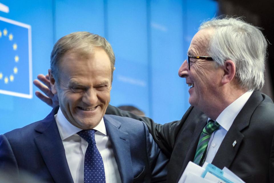 President of the European Council, Donald Tusk (L) and European Commission President Jean-Claude Juncker (EPA)