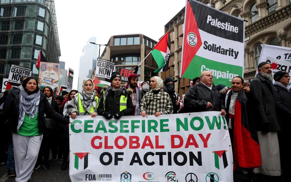 The Palestine Solidarity Campaign said millions of people around the world would protest this weekend