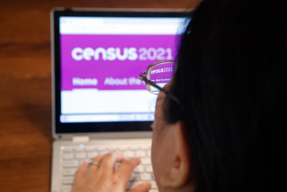 A woman logs on to the Census 2021 website (Danny Lawson/PA) (PA Archive)