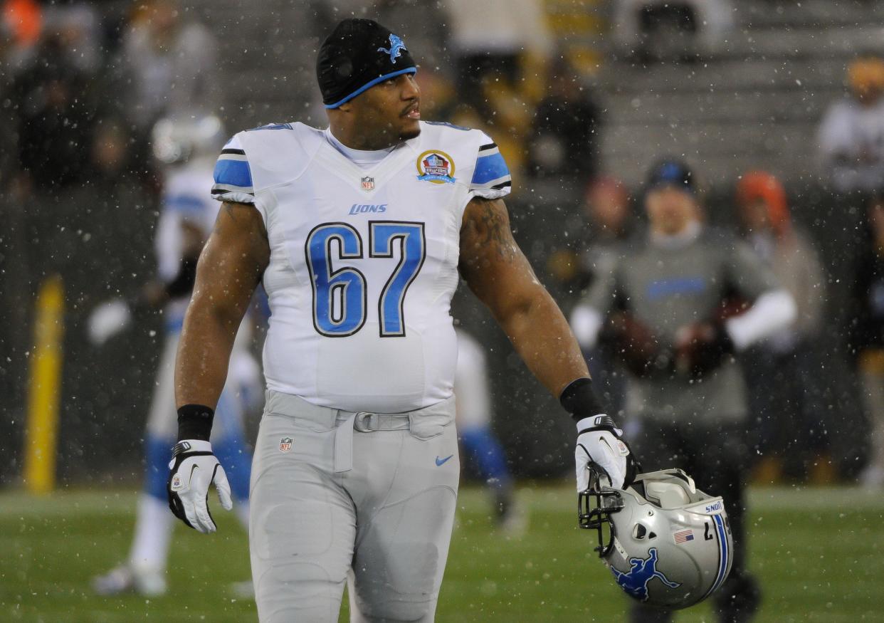 Detroit Lions guard Rob Sims during the game against the Green Bay Packers at Lambeau Field, Dec 9, 2012. 