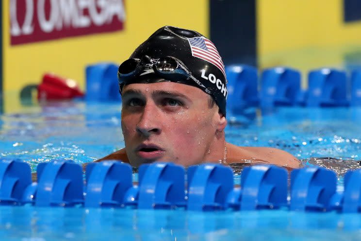  OMAHA, NE - JULY 01: Ryan Lochte of the United States reacts after the final heat for the Men's 200 Meter Individual Medley during Day Six of the 2016 U.S. Olympic Team Swimming Trials at CenturyLink Center on July 1, 2016 in Omaha, Nebraska. (Getty)