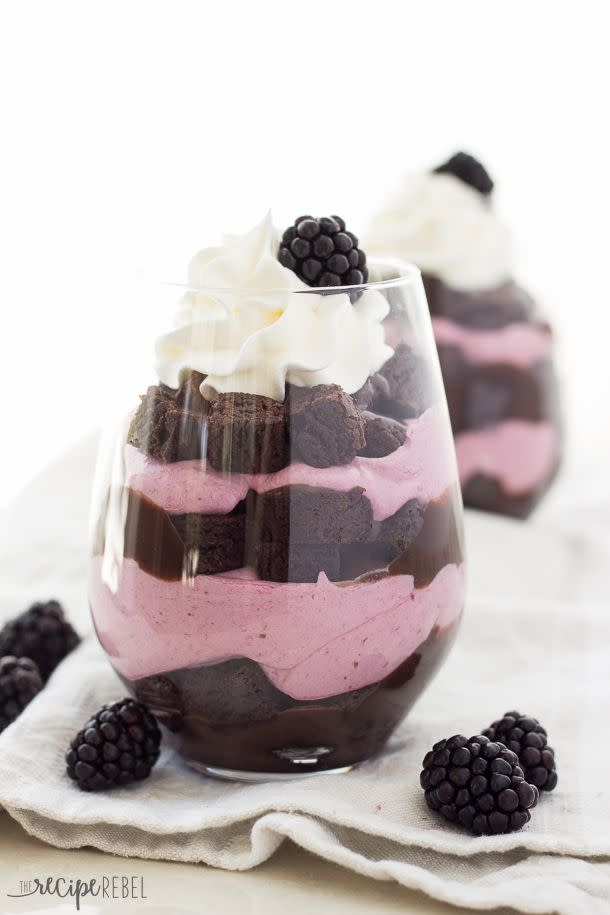 Purple and Black Cheesecake Trifles