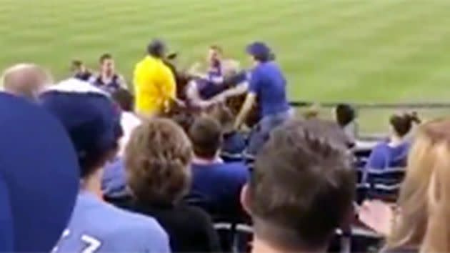 The shocking attack was filmed by onlookers. Pic: Total Pro Sports