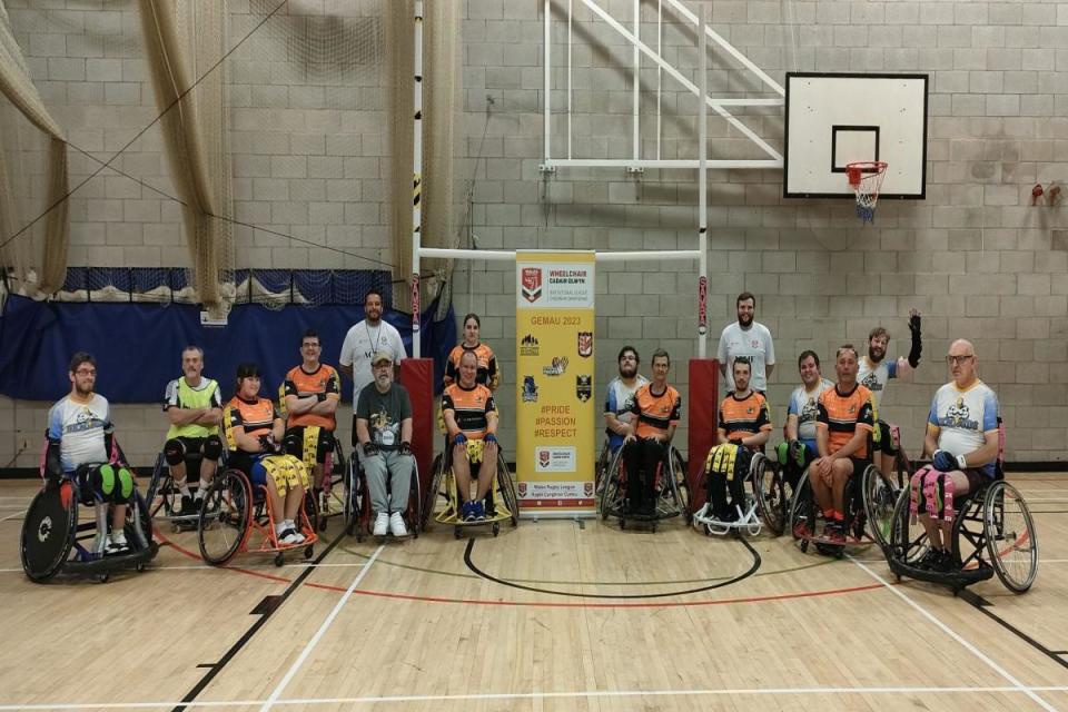 Torfaen Tigers and Argonauts, who meet in the opening game, line up after their match against each other in 2023 <i>(Image: Wales Rugby League)</i>