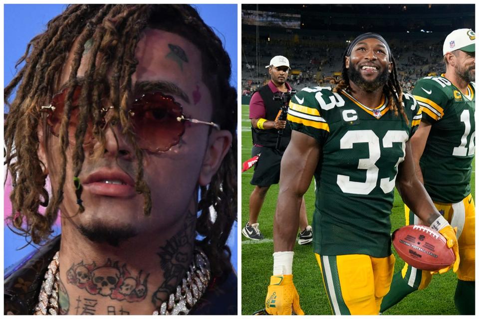 Rapper Lil Pump (left) sold his Miami Beach home for $7 million to Packers running back Aaron Jones (right) earlier this month.