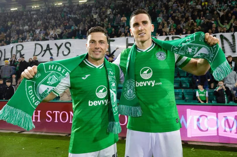 Hibs legends Lewis Stevenson and Paul Hanlon said their farewells to Easter Road on Wednesday night