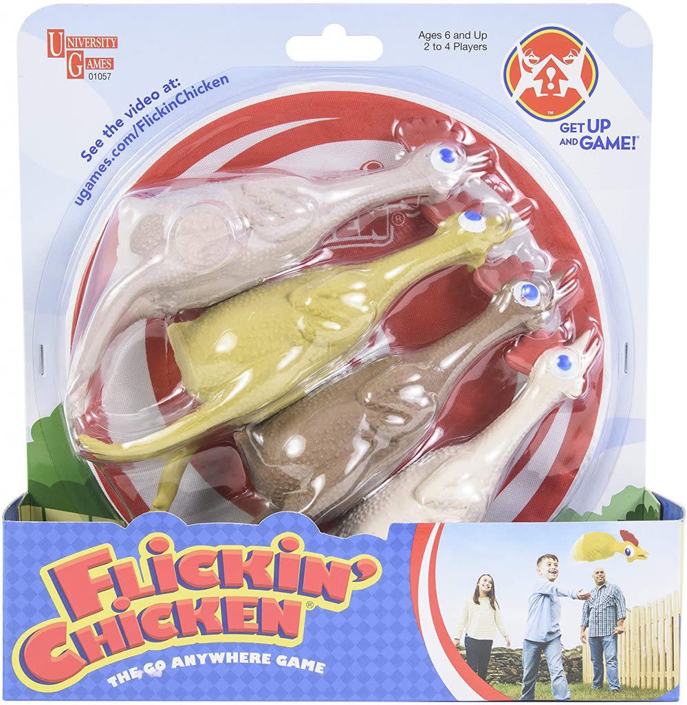 Credit: <a href="https://www.amazon.com/University-Games-Flickin-Chicken-Outdoor/dp/B07SXMTSZ7?crid=2C5HF6DJIQC9J&keywords=flickin+chicken+game&qid=1639690120&sprefix=flickin+chick%2Caps%2C107&sr=8-2&linkCode=ll1&tag=intheknowsite-20&linkId=8b2cf28364016bf4440dca7516e3f65e&language=en_US&ref_=as_li_ss_tl" rel="nofollow noopener" target="_blank" data-ylk="slk:Amazon;elm:context_link;itc:0;sec:content-canvas" class="link rapid-noclick-resp">Amazon</a>