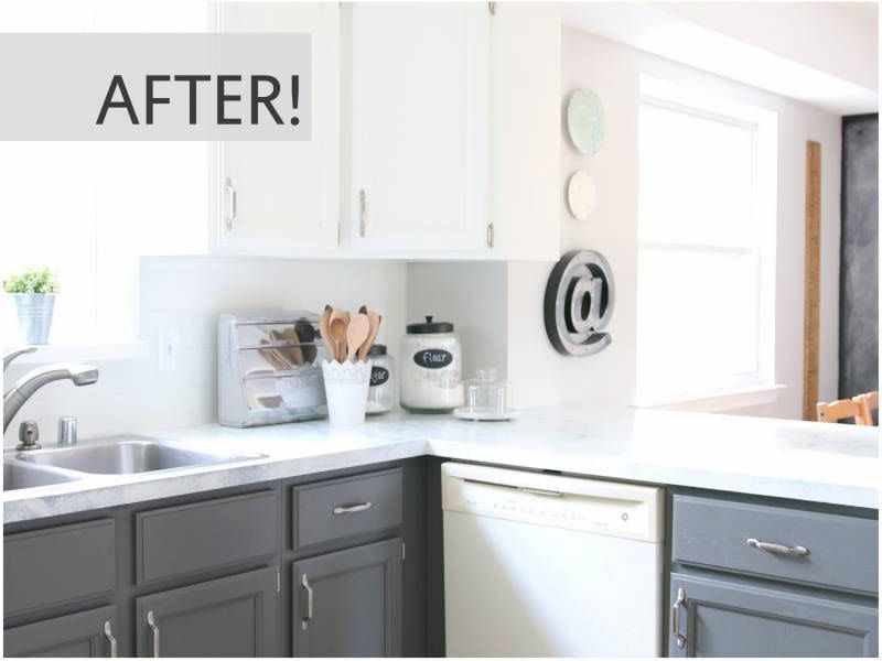 After: Kitchen Cabinet Makeover With Only Paint