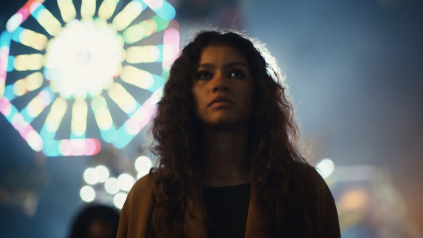 Zendaya in a scene from "Euphoria." Credit: HBO